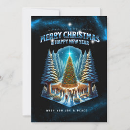Kerstelijke groetkaart, platte vakantiekaart feestdagenkaart