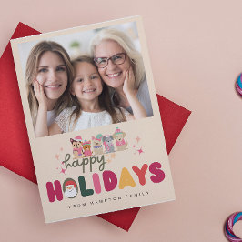 Kerstelijke honden kleurrijke moderne kerstkaart