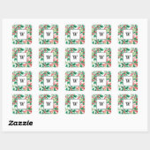 Kerstelijke hulst kerst monogram sticker (Vel)