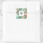 Kerstelijke hulst kerst monogram sticker (Tas)