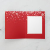 Kerstelijke Hulst Kerst Script Sneeuwvlokken Feestdagen Kaart (Binnen)