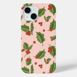 Kerstelijke Hulstbes Telefoonhoes iPhone 15 Case