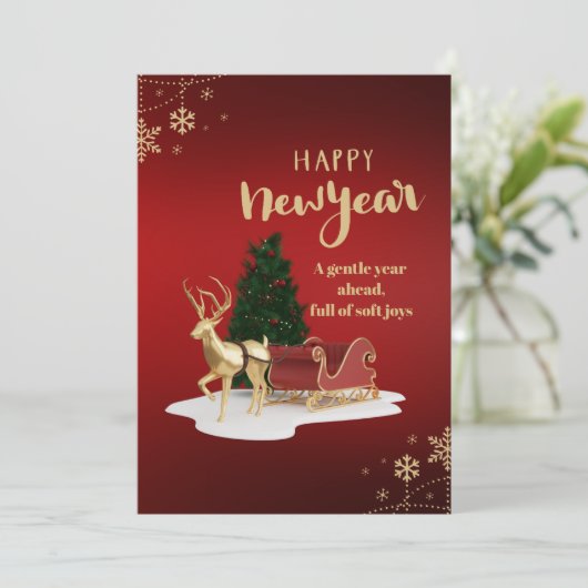 Kerstelijke kaart met bedankje voor leraren en cad (Staand voorkant)