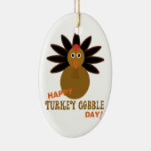 Kerstelijke kalkoen Kwekkerdag Thanksgiving Keramisch Ornament (Rechts)