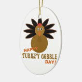 Kerstelijke kalkoen Kwekkerdag Thanksgiving Keramisch Ornament (Links)