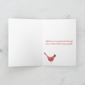 Kerstelijke Kardinaalvogel Aquarel Persoonlijk Feestdagen Kaart (Binnen)