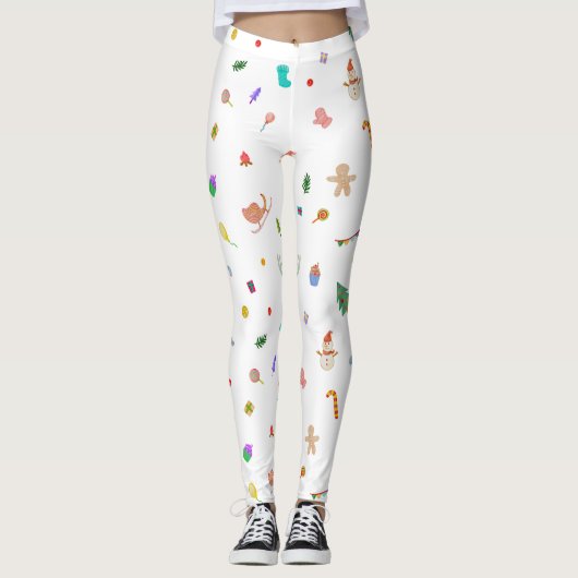 Kerstelijke Kerst Leggings Broek voor Vrouwen (Voorkant)