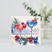 Kerstelijke Kerstcocktail Groet Plat Kaart (Staand voorkant)