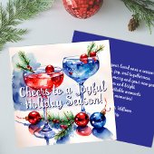 Kerstelijke Kerstcocktail Groeten Plat Kaart