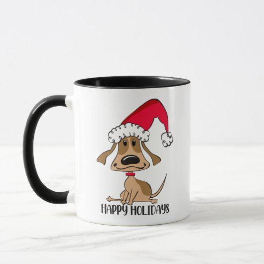 Kerstelijke Kersthond Mok (Links)