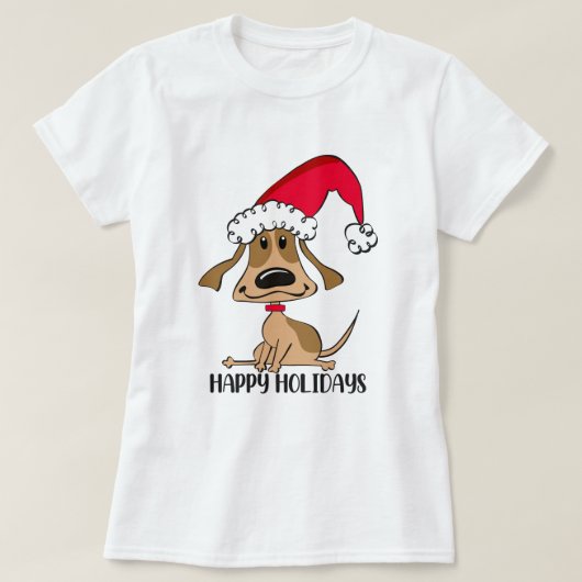 Kerstelijke Kersthond T-shirt (Design voorkant)