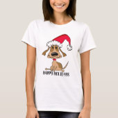 Kerstelijke Kersthond T-shirt (Voorkant)