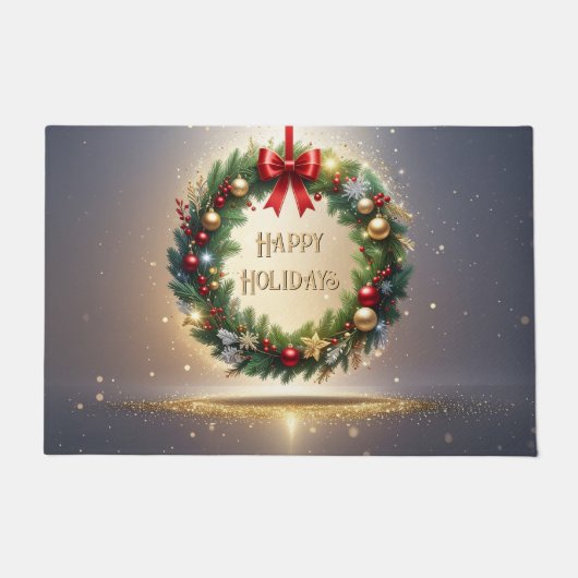 Kerstelijke Kerstkrans Vakantie Deurmat (Voorkant)