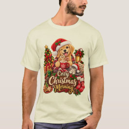 Kerstelijke Kerstmorgen – Schattige Goudkleurige R T-shirt