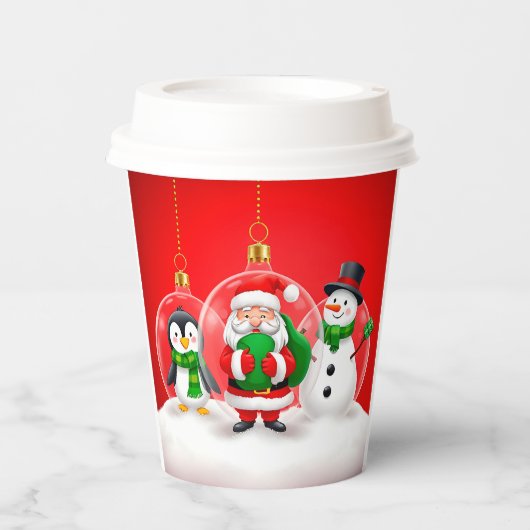 Kerstelijke Kerstversieringen Papieren Bekers (Voorkant)