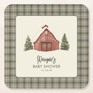 Kerstelijke Kleine Kerst Mis Rustieke Baby Shower Kartonnen Onderzetters