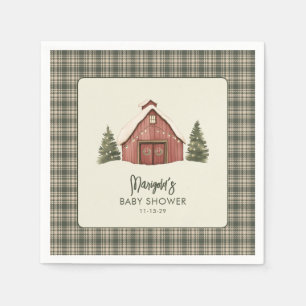 Kerstelijke Kleine Kerst Mis Rustieke Baby Shower  Servet