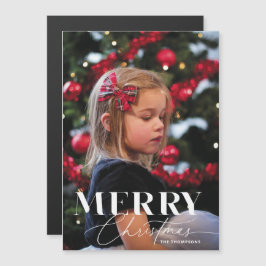 Kerstelijke Magie Serif Kerstmis Portret Foto Magnetische Uitnodiging