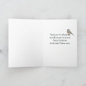 Kerstelijke Mees Vogel Watercolor Moeder Kaart (Binnen)