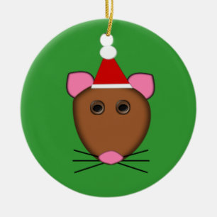 Kerstelijke muisornament keramisch ornament
