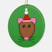 Kerstelijke muisornament keramisch ornament (Links)
