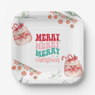 Kerstelijke papieren borden - Set van 8 Bordje