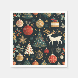 Kerstelijke papieren servetten