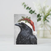 Kerstelijke Raaf Briefkaart (Staand voorkant)