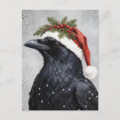 Kerstelijke Raaf Briefkaart (Voorkant)