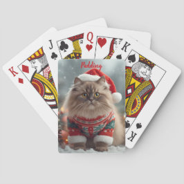 Kerstelijke Ragdoll Kat Kerst Persoonlijk  Pokerkaarten