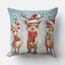 Kerstelijke rendier-dekwerkkussen kussen