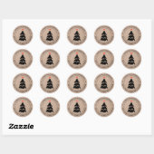 Kerstelijke Rustieke Hartelijk Persoonlijke Cadeau Ronde Sticker (Vel)