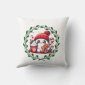 Kerstelijke Sneeuwman en Kerststol Kussensloop Kussen (Achterkant)