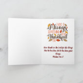 Kerstelijke Thanksgiving-kaart Kaart (Binnen)