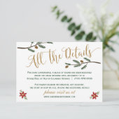 Kerstelijke trouwdetailkaart voor feestdagen informatiekaartje (Staand voorkant)