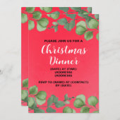 Kerstelijke uitnodiging voor diner, bewerkbare sja (Voorkant / Achterkant)