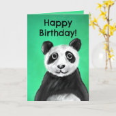 Kerstelijke verjaardagskaart (panda) kaart (Gele Bloem)