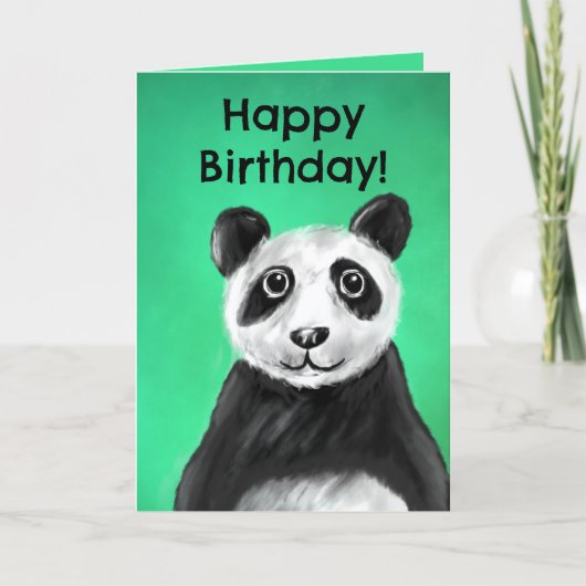 Kerstelijke verjaardagskaart (panda) kaart (Voorkant)