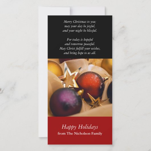 Kerstelijke Versieringen Foto Kaart (Voorkant)