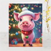 Kerstelijke Vouwbare Wenskaart Kaart (Gele Bloem)