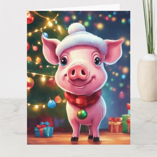 Kerstelijke Vouwbare Wenskaart Kaart (Voorkant)