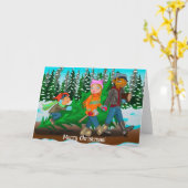 Kerstelijke vouwkaart van ons aan jou kaart (Gele Bloem)