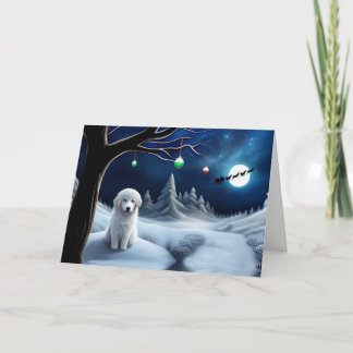 Kerstelijke Vrolijke Feestdagen met Great Pyrenees Kaart