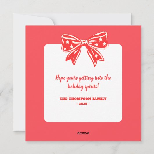 Kerstelijke vrolijkheid en drankjes  feestdagenkaart (Achterkant)