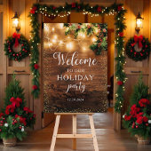 Kerstelijke Welkom Bord in Rustieke Stijl Poster