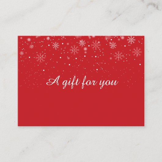 Kerstelijke Zakelijke Cadeaubon Sneeuwvlokken Kortingskaartje (Voorkant)