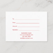 Kerstelijke Zakelijke Cadeaubon Sneeuwvlokken Kortingskaartje (Achterkant)