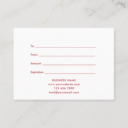 Kerstelijke Zakelijke Cadeaubon Sneeuwvlokken Kortingskaartje (Achterkant)