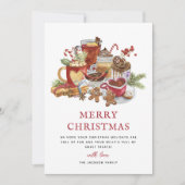 Kerstelijke zoete traktaties Kerstmis Feestdagenkaart (Voorkant)