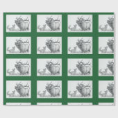 KerstElk en Fox Cadeaupapier (Vlak)